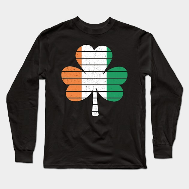 Funny St Patricks Day Vintage Retro Clover Long Sleeve T-Shirt by trendingoriginals